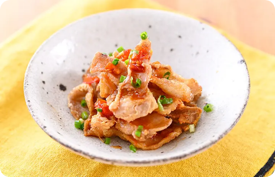 鶏皮のトマトヤンニョム和え