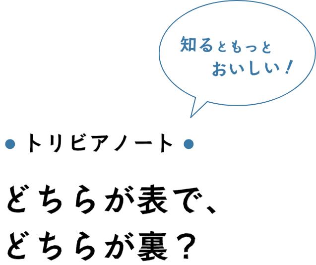 どちらが表で、どちらが裏？