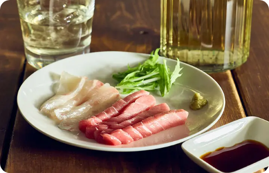 タイ＆大トロのお刺身の燻製