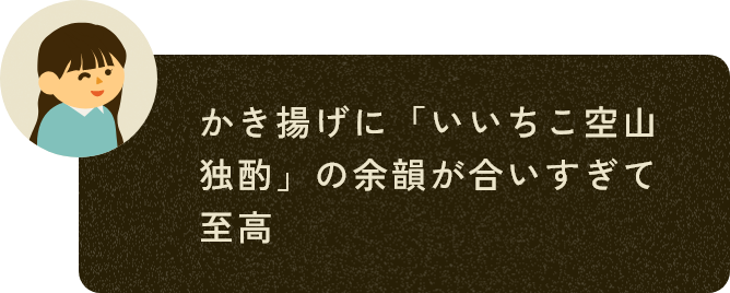 かき揚げに「いいちこ空山独酌」の余韻が合いすぎて至高