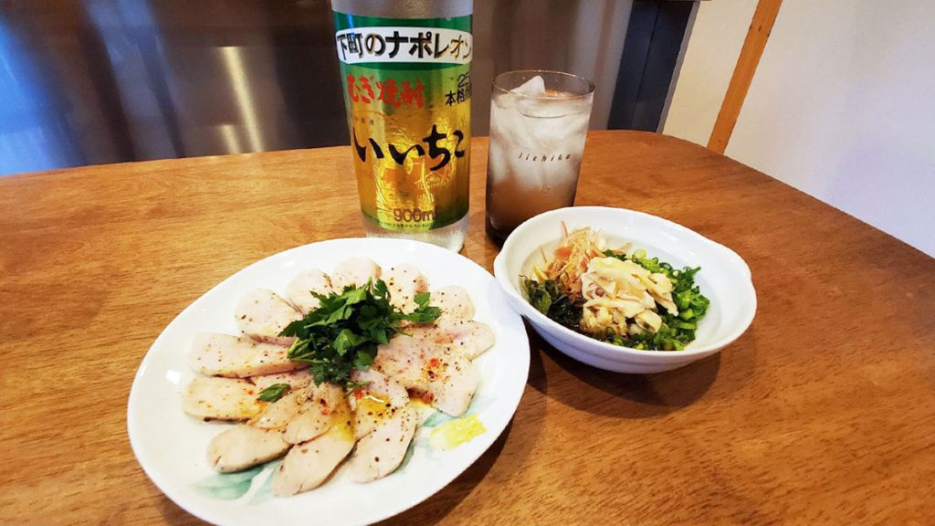 鶏ハムと鶏皮ポン酢