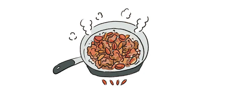 フライパンに植物油をひいて中火にかけ、トマト、生姜を入れる。熱くふつふつしトマトがとろりとしてきたら、塩、酢、豚肉を広げて加え、全体をからめながら豚肉に火が通るまで炒める。皿に盛り、お好みでスプラウトや青じそを添える。