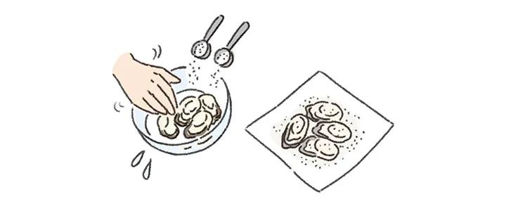 カリッと牡蠣の甘玉味噌だれ＜作り方①＞