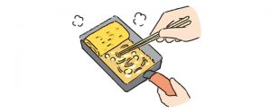 卵焼き用のフライパンに植物油を入れ、中火にかける。フライパンが熱くなったら、2を3～4回に分けて流し入れながら卵焼きを作る。
