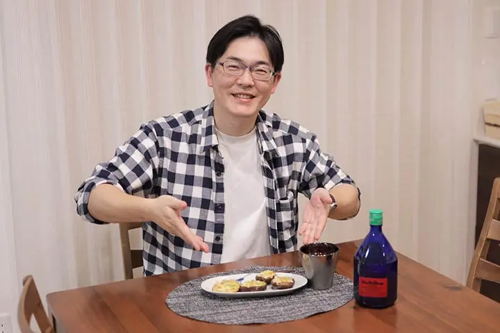 佐保さんと「いいちこスーパー」と「しいたけの味噌マヨチーズ焼き」