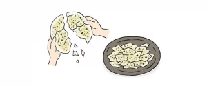 粗熱が取れたら、手で割って器に盛る。