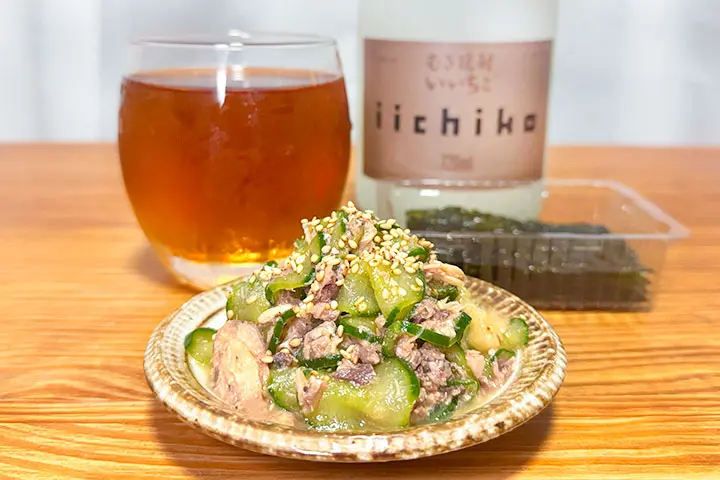 さば缶ときゅうりのごま酢和え