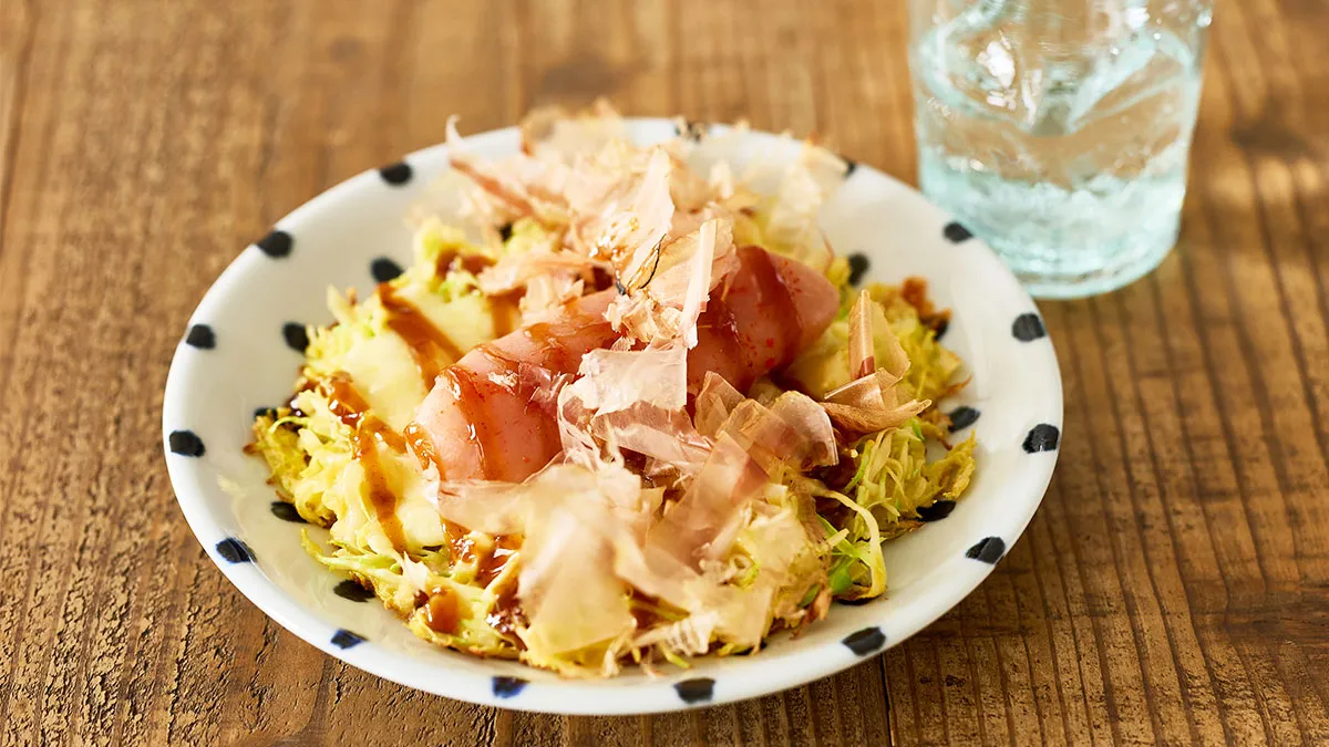 平日夜もこれなら作れる！ 明太チーズお好み焼き〈簡単！5分で焼酎おつまみ56〉