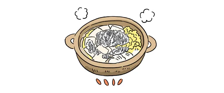 小さめの鍋に青ねぎ以外のすべての材料を入れて中火にかけ、沸いたら完成。お好みで青ねぎを散らす。