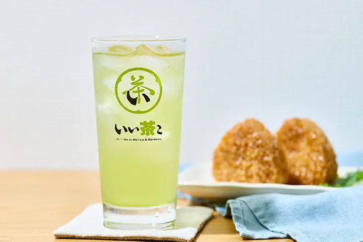 「いい茶こ」と焼きおにぎりの写真