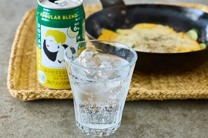 「ズッキーニピザ」には「いいちこ下町のハイボール REGULAR BLEND」が合う！