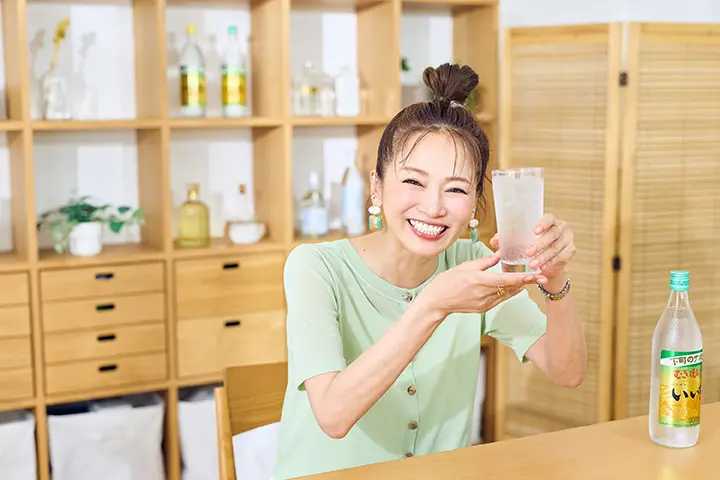 せっかくなので、今日は「いいちこ」の炭酸割りで乾杯っ!